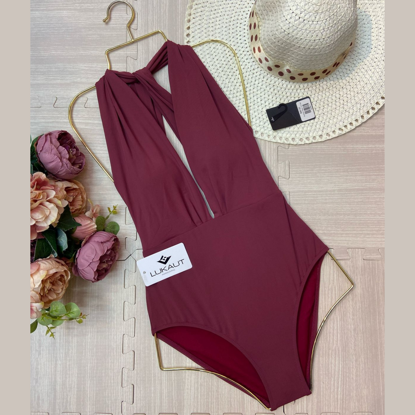 Traje de Baño Completo Burgundy