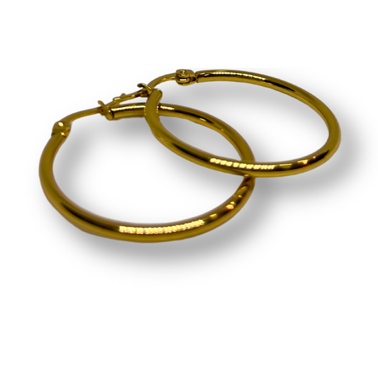 Arracadas Medianas Doradas Acero