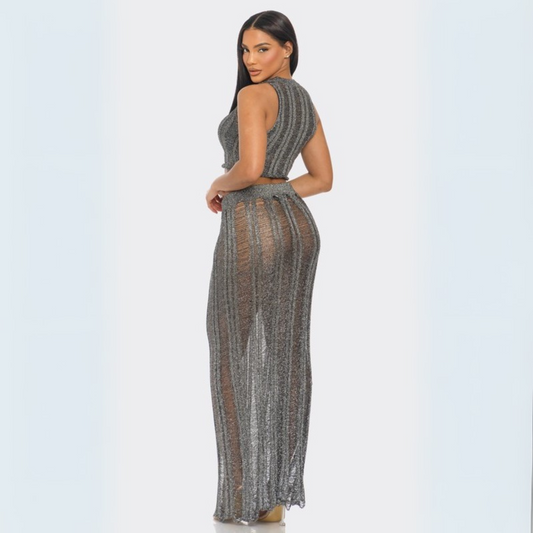 Set Tejido Falda y Top