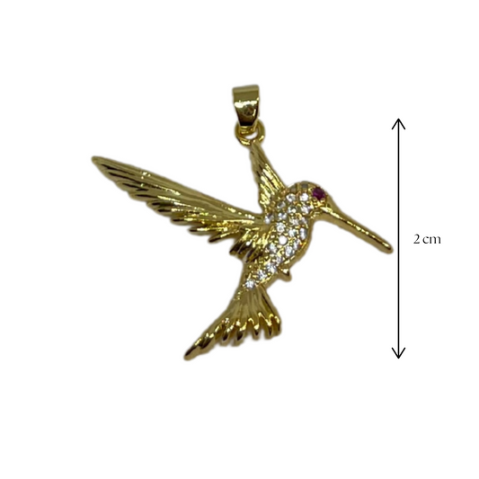 Dije Colibri Dorado Acero Inoxidable