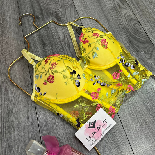 Coordinado Lencero Bordado Bustier