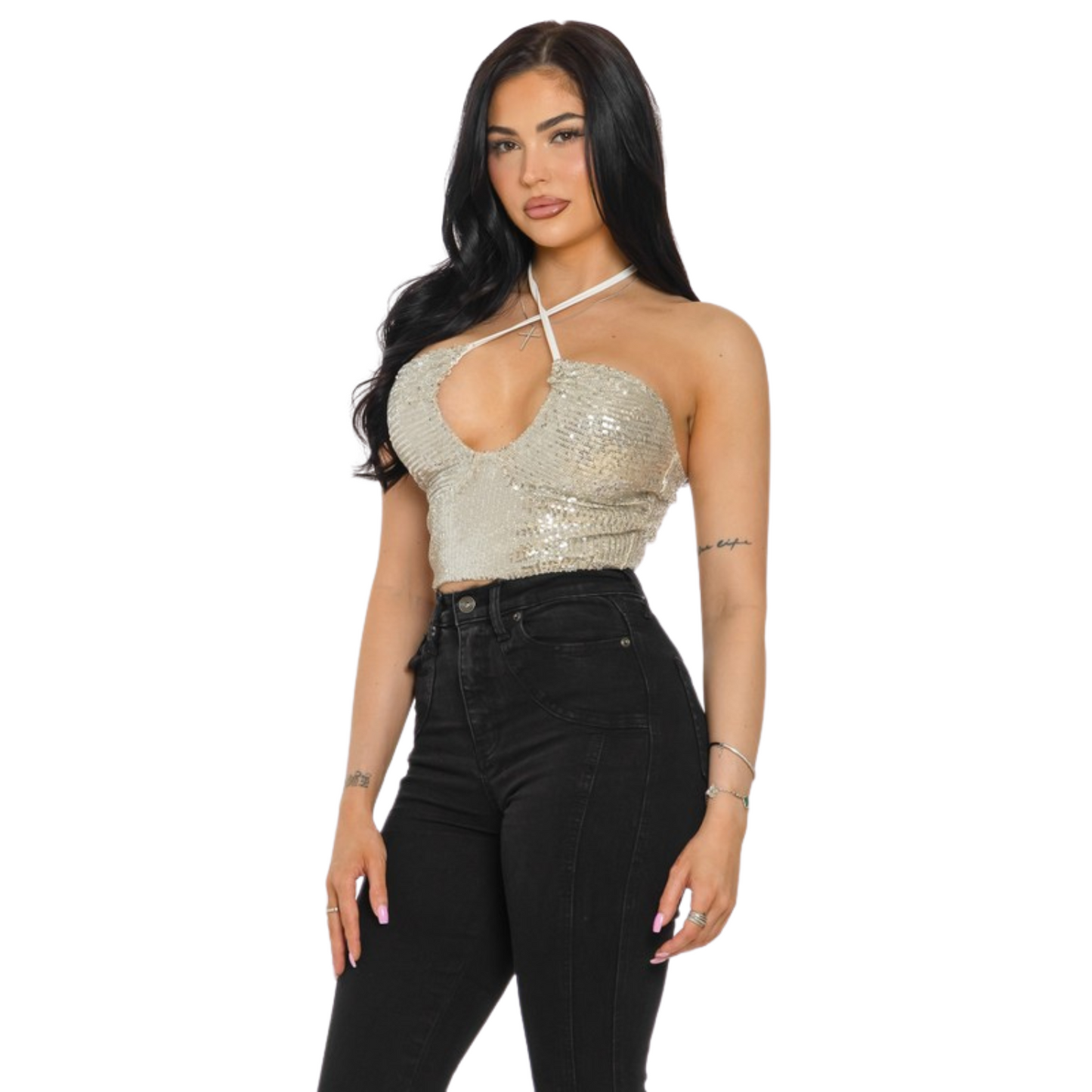 Top Halter Lentejuelas