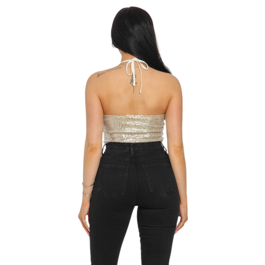 Top Halter Lentejuelas