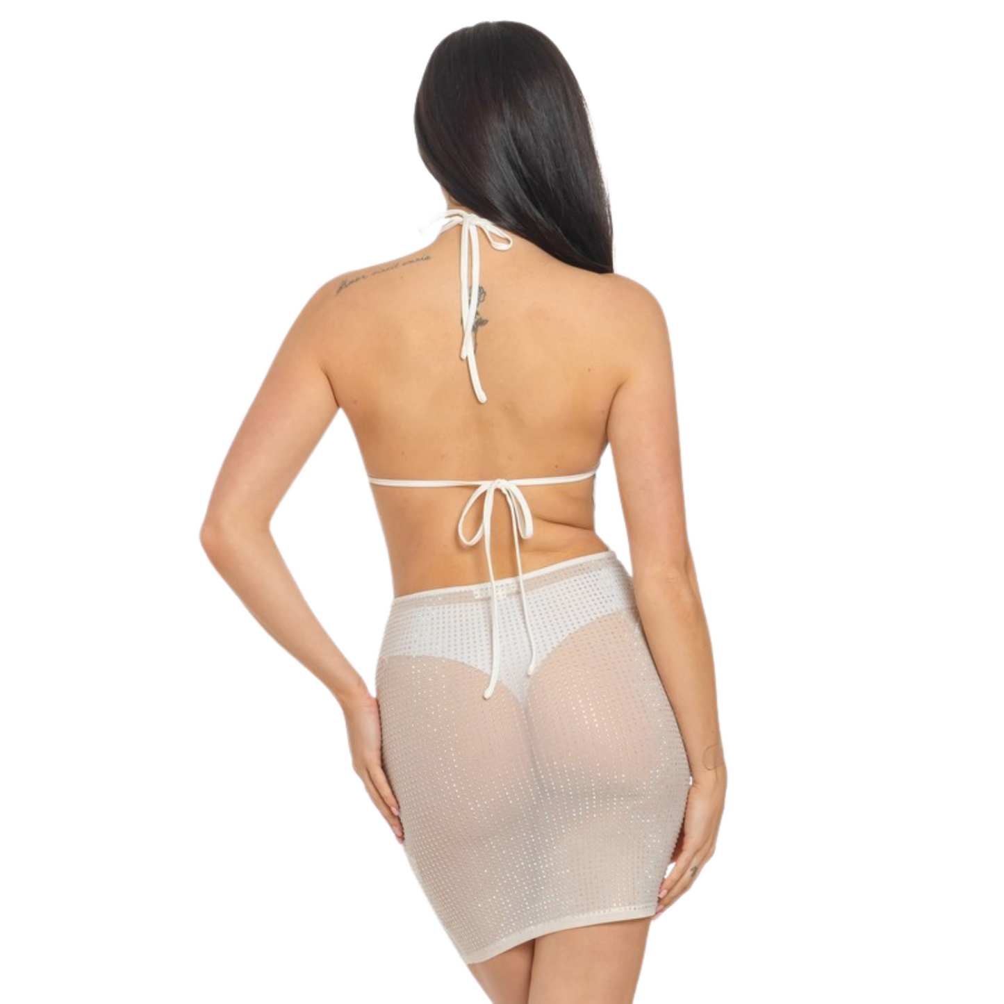 Mini Vestido Mesh Brillos