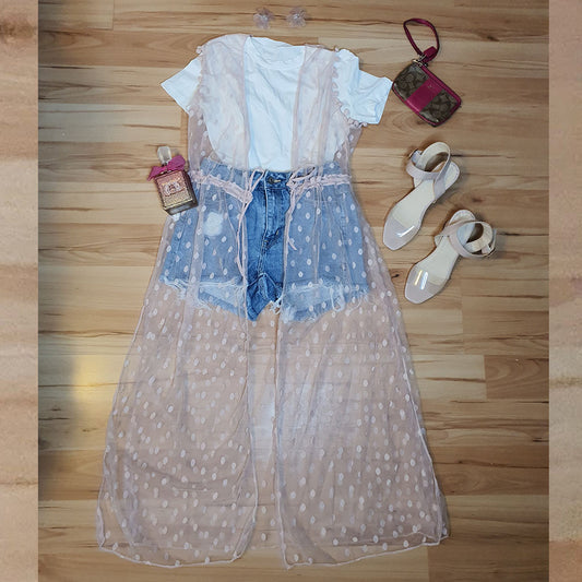 Chaleco transparente mesh con bolitas - Lukaut