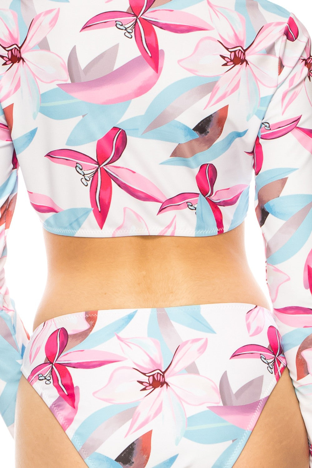 Bikini de Dos Piezas con Manga Larga y Estampado Floral - Lukaut