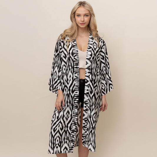 Kimono Cover Up Estampado Tribal - Lukaut