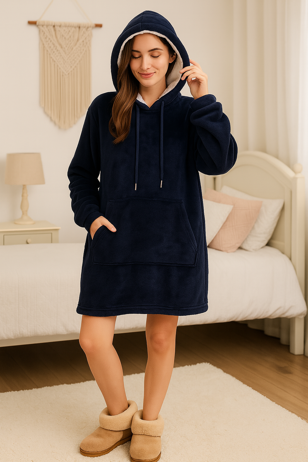 Maxi Sudadera Borrega Por Dentro