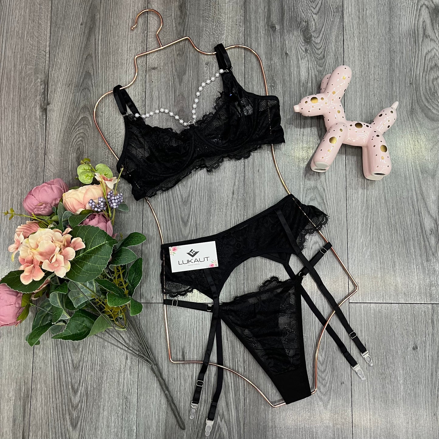 Coordinado Lencero Encaje Liguero