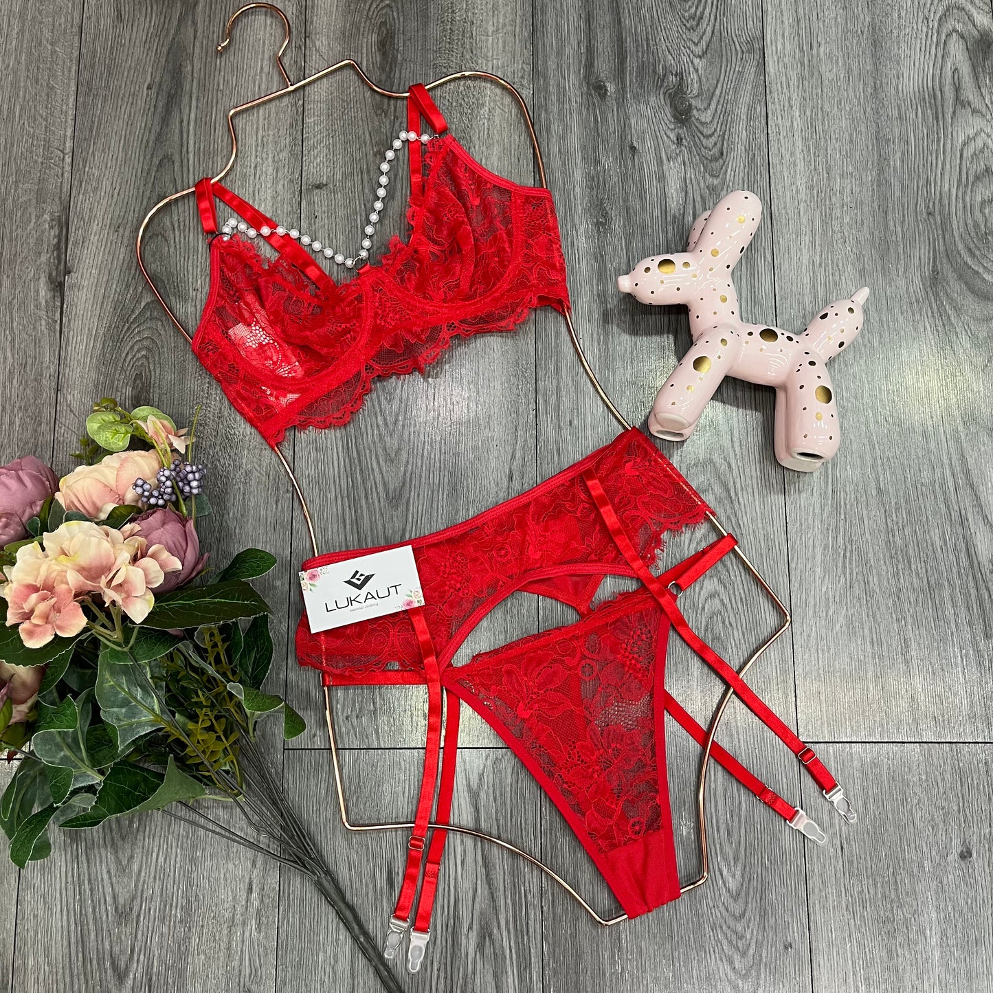 Coordinado Lencero Encaje Liguero