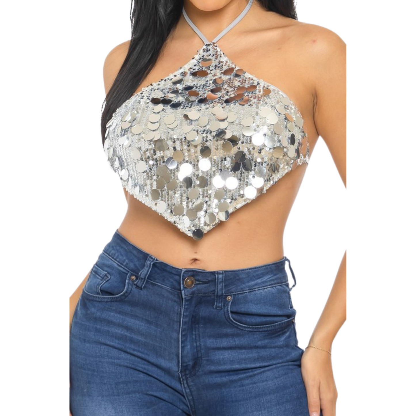 Top Halter Lentejuelas