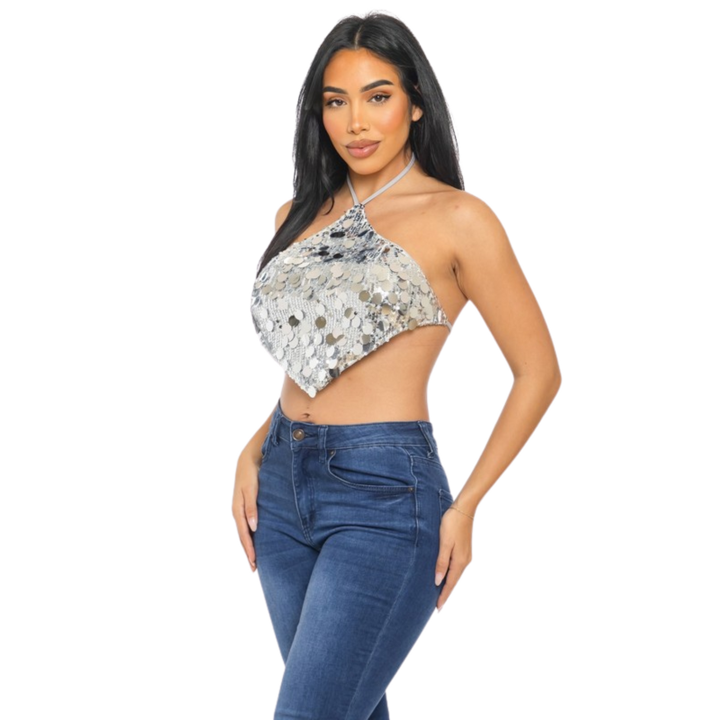 Top Halter Lentejuelas