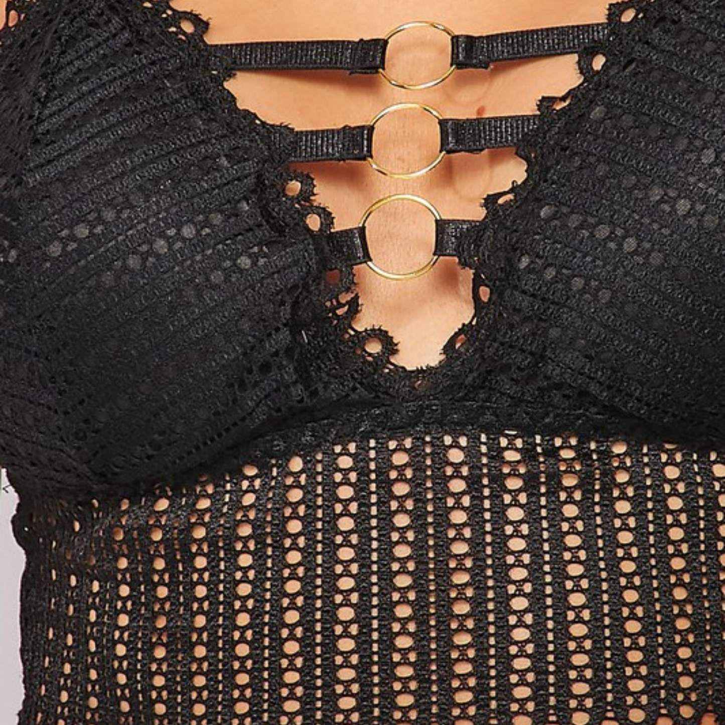 Top de encaje  para mujer | Bralette crop con tirantes