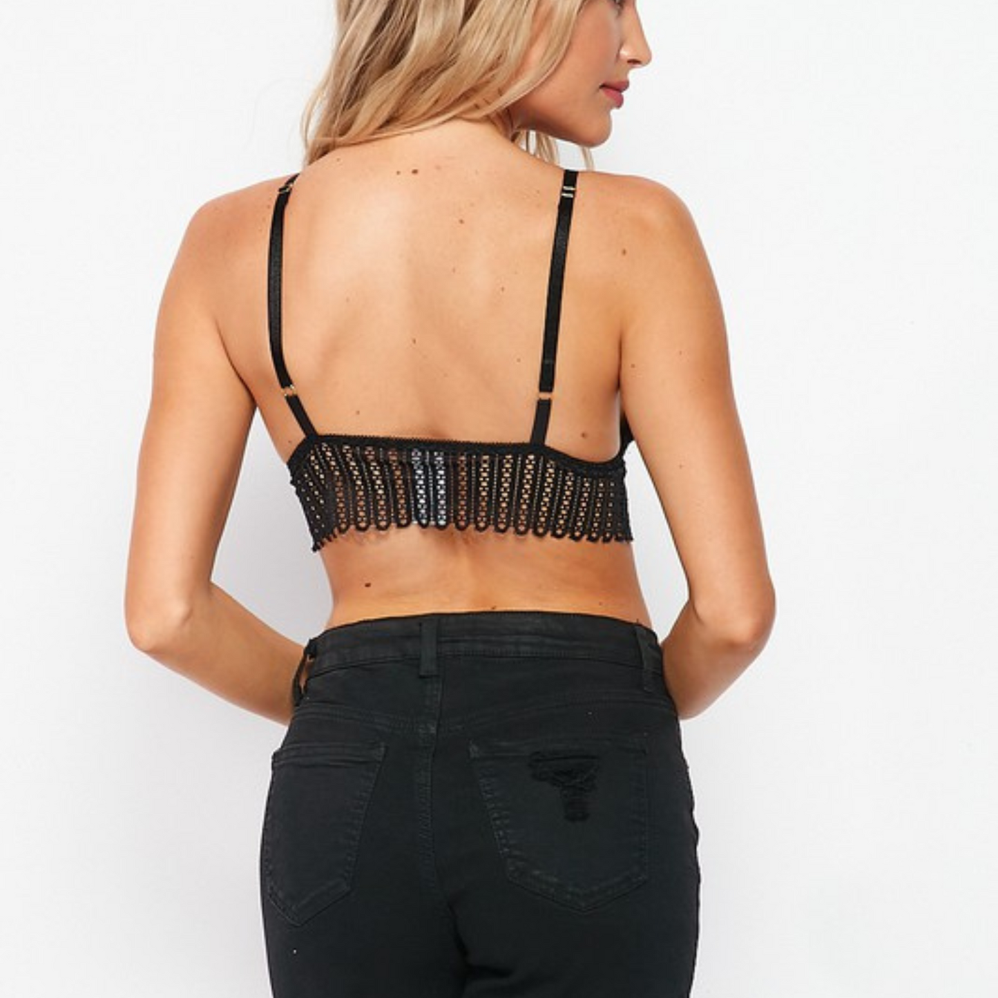 Top de encaje  para mujer | Bralette crop con tirantes