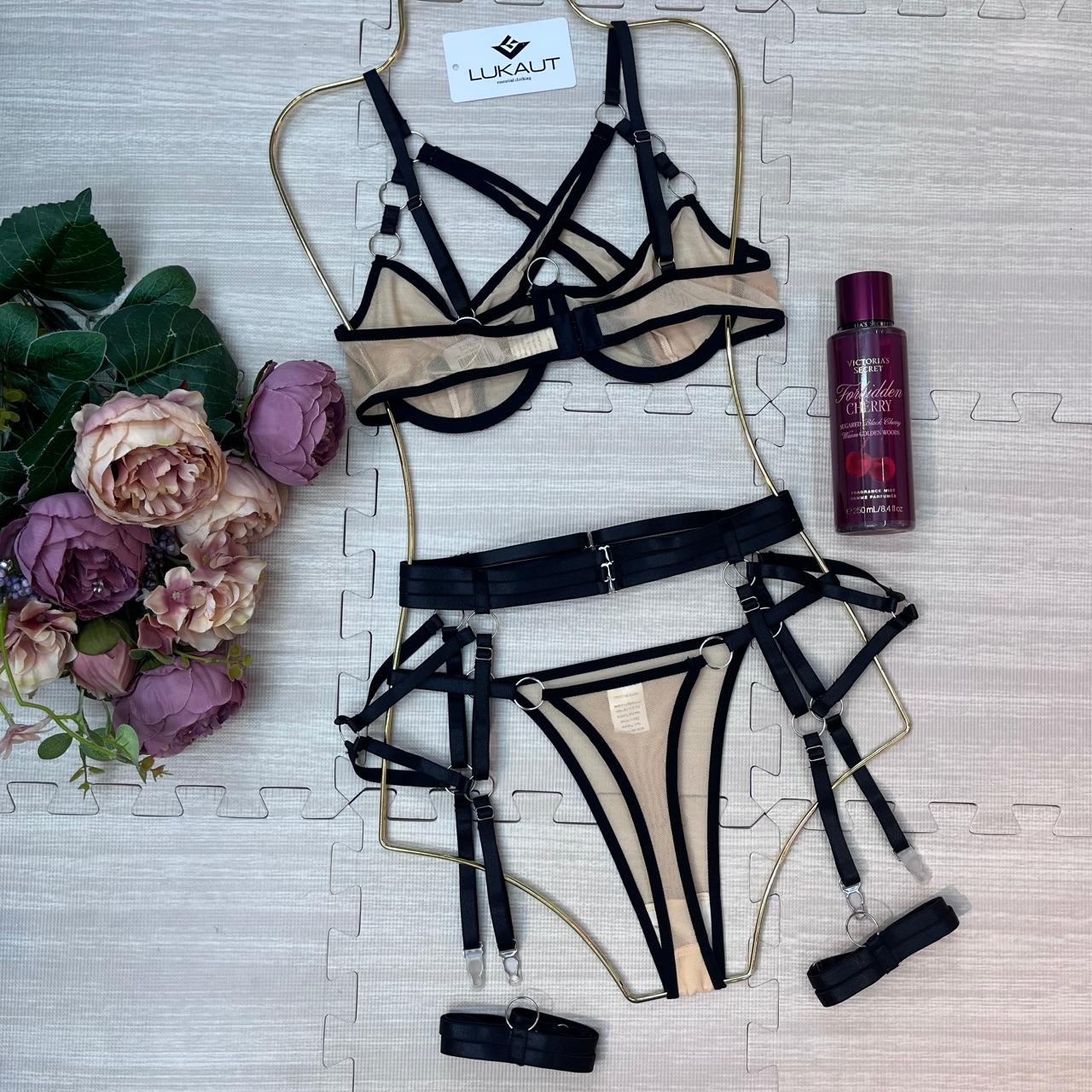 Coordinado Lencero Mesh Con Liguero