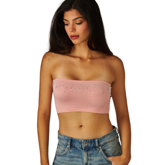 Top Tipo Tubo con Brillos para Mujer