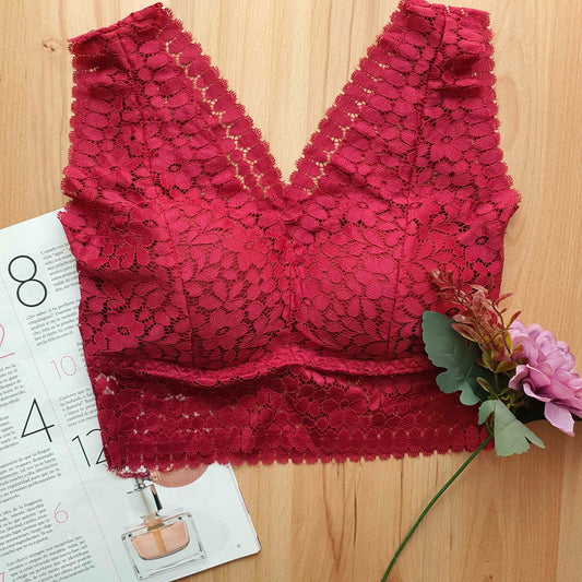 Bralette Encaje Tirante Ancho Escote V