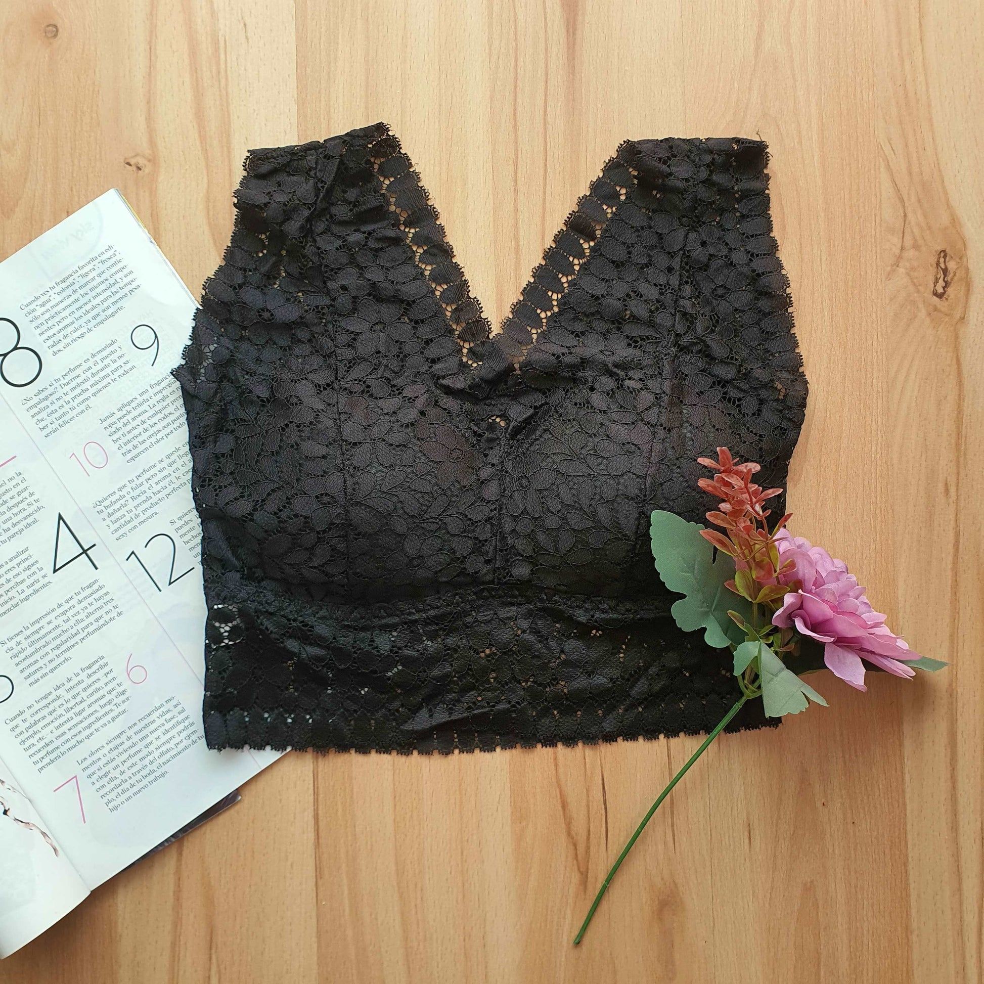 Bralette de encaje para mujer