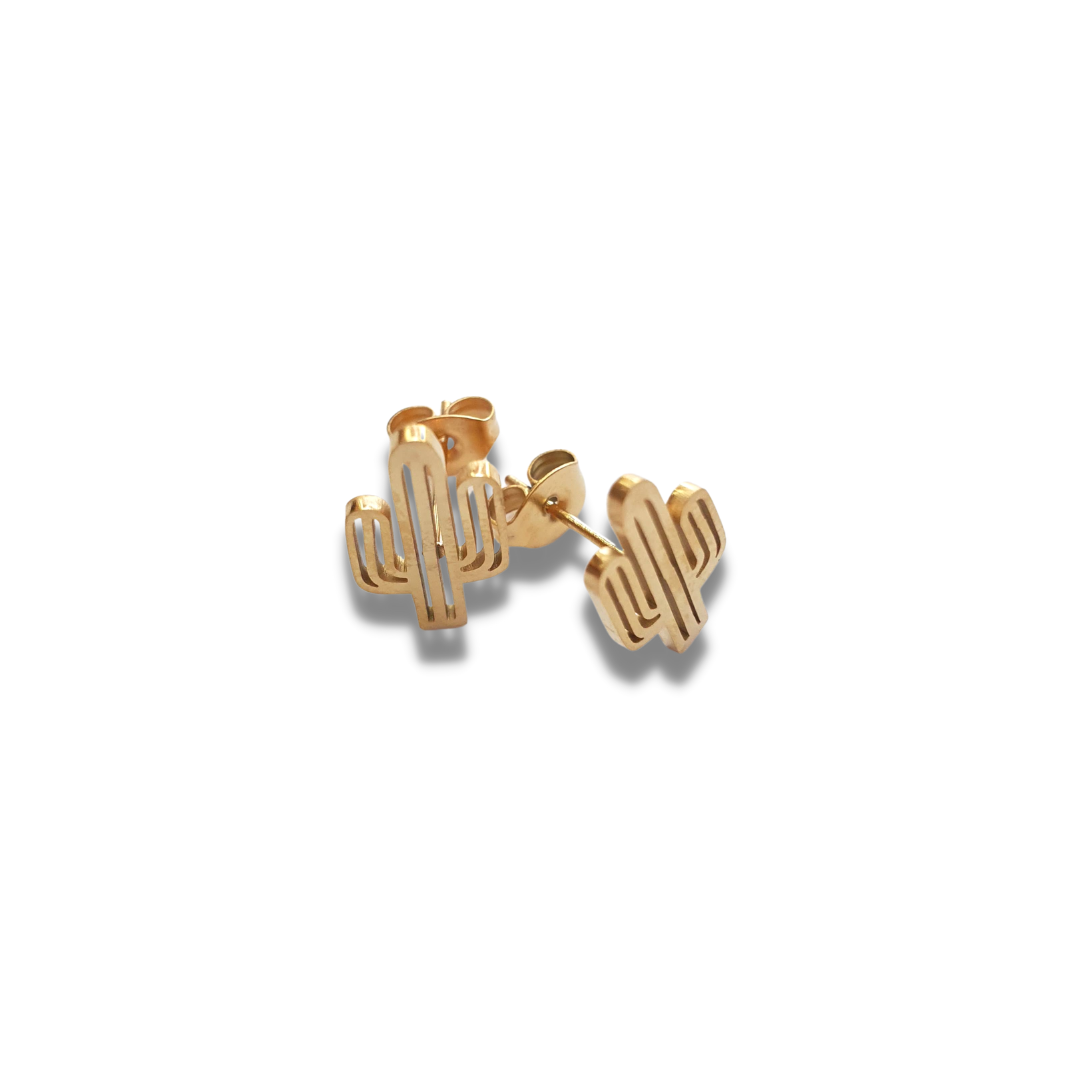 Aretes cactus acero inoxidable lukaut